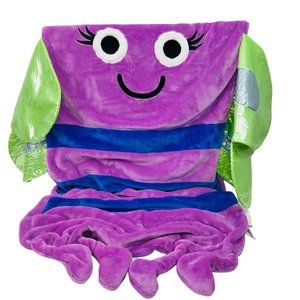 Sleepy Sack Butterfly Caterpillar Fuzzy Kids Blanket Bag Purple Blue Striped